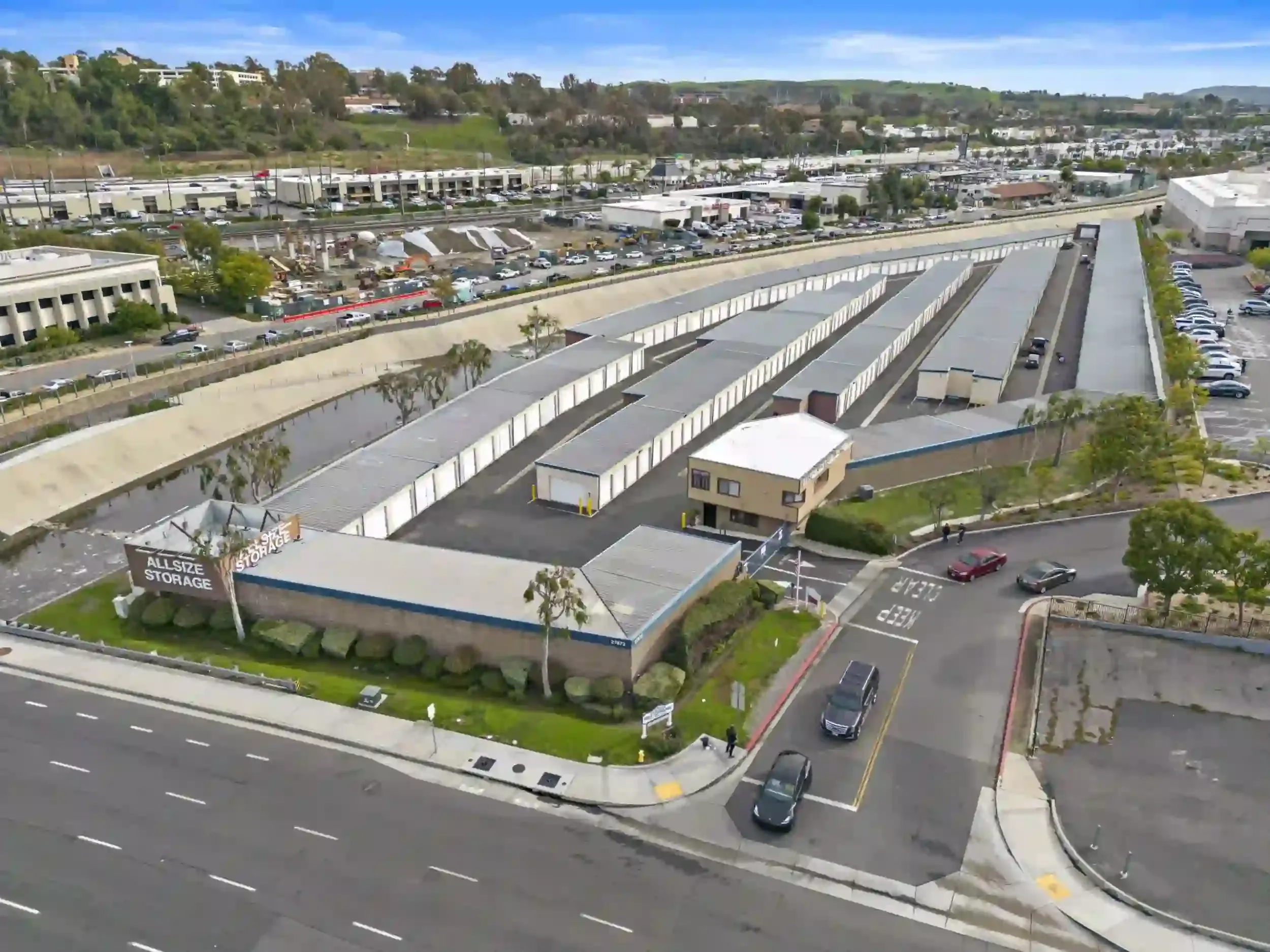 Aerial view of Allsize Self Storage