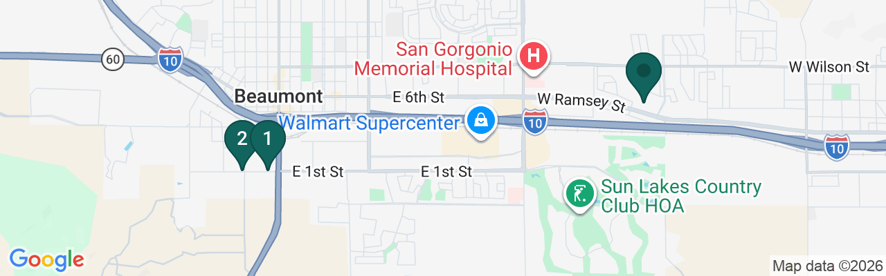Map showing facility locations