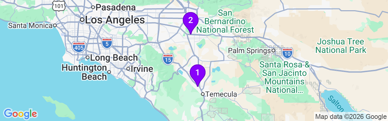 Map showing facility locations