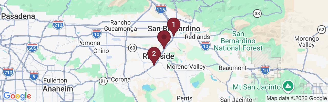 Map showing facility locations