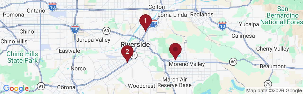 Map showing facility locations