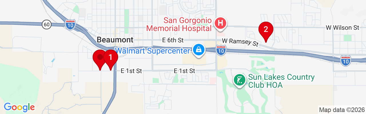 Map showing facility locations