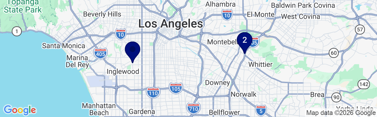 Map showing facility locations