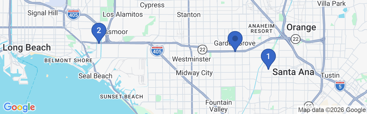 Map showing facility locations
