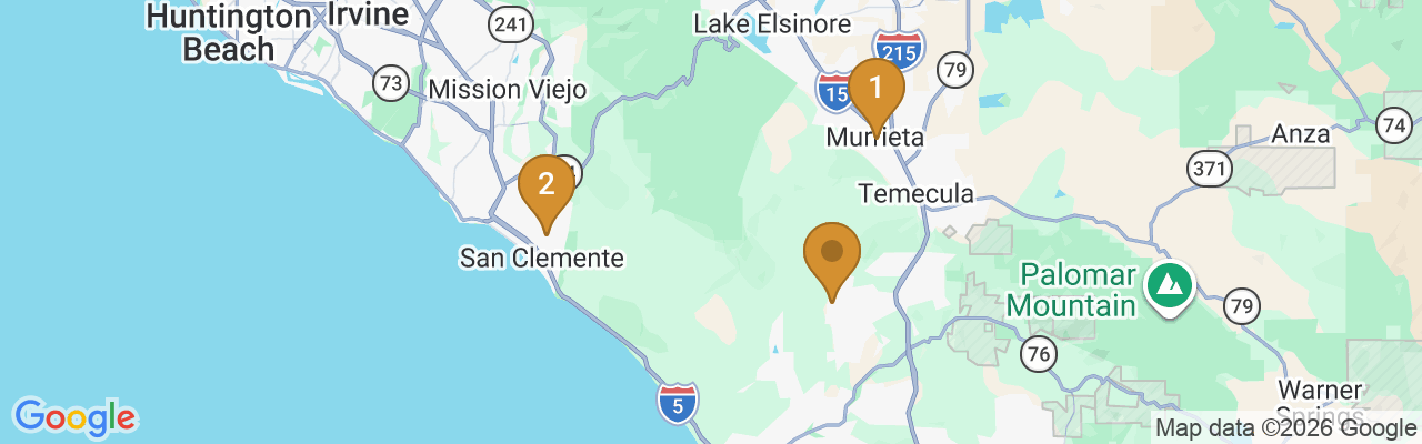 Map showing facility locations