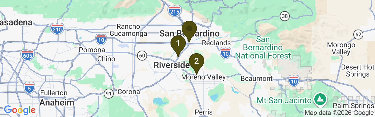 Map showing facility locations