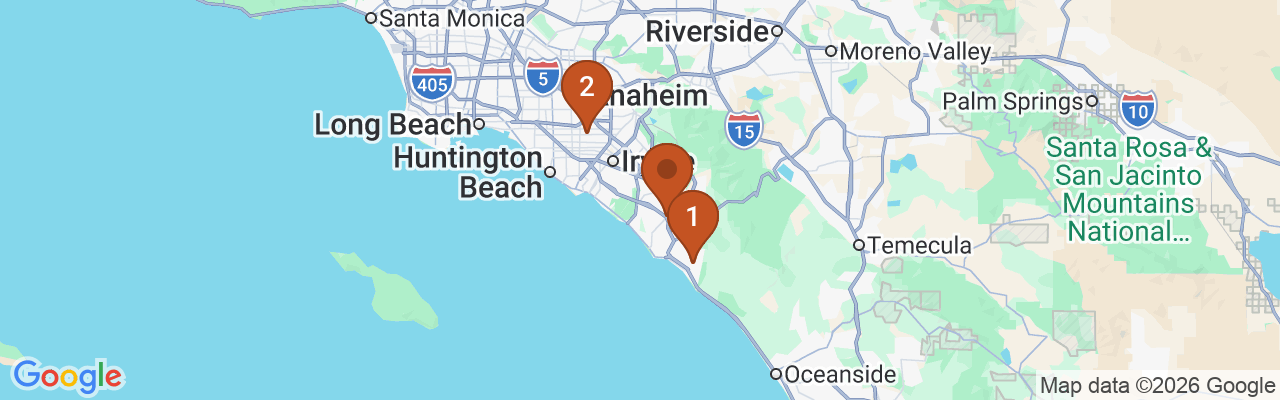 Map showing facility locations